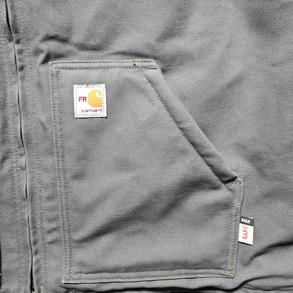 Carhartt FR Flame Resistant Sherpa Lined Mock Neck Vest Gray 2XL Tall CAT 3 - Picture 3 of 12